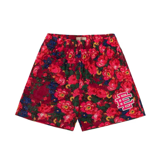 EE shorts red flowers
