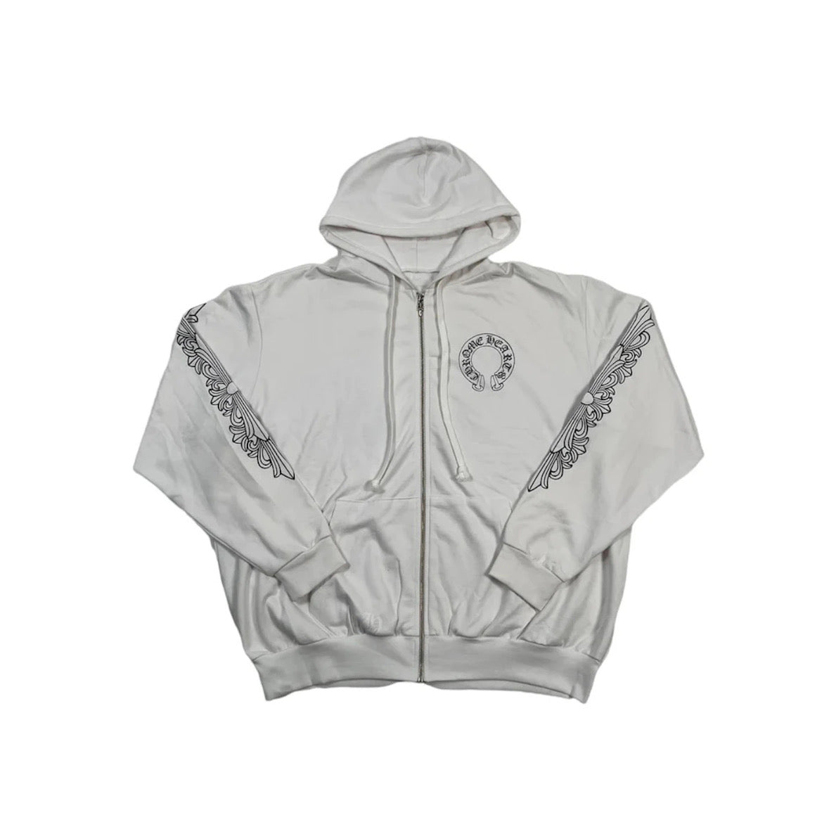 CH zip hoodie white