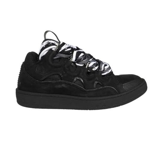 Shoes full black black and white laces