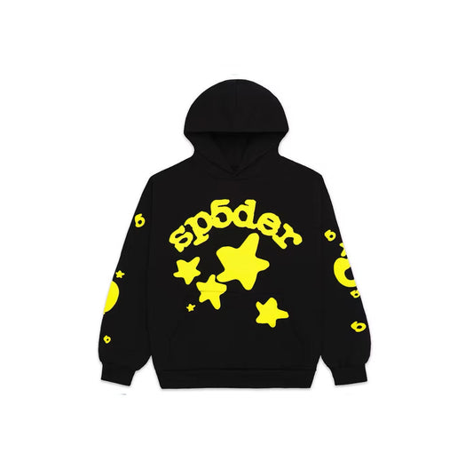 Hoodie stars black and yellow