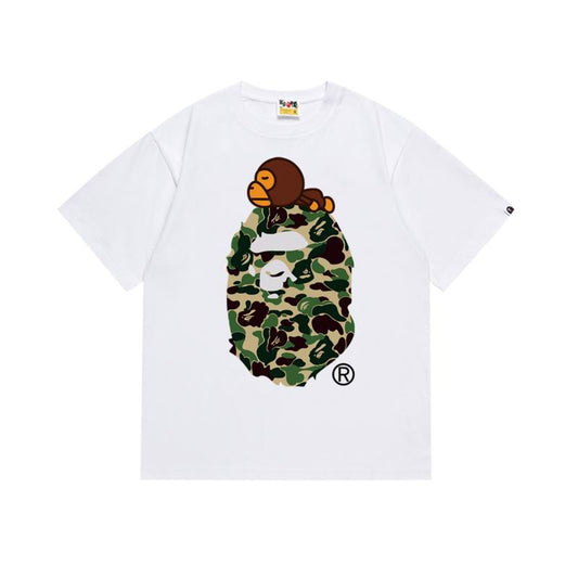Ape green camo t shirt white