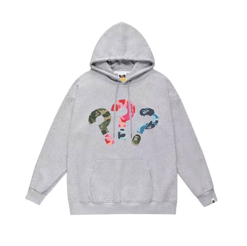Ape question hoodie grey