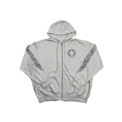 CH zip hoodie white