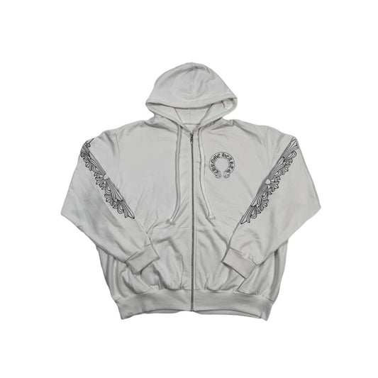 CH zip hoodie white