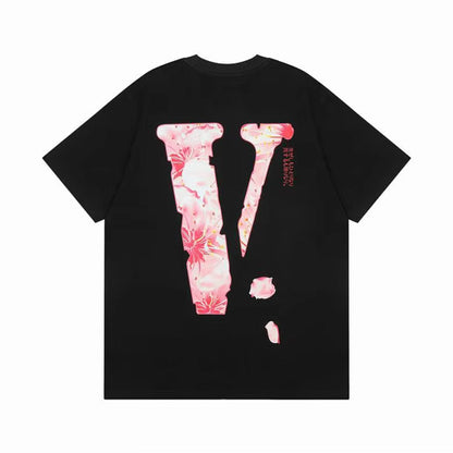 V friends T shirt black and pink