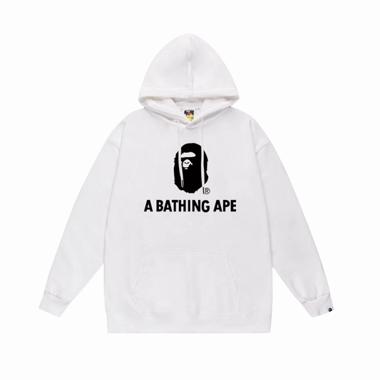 Ape logo hoodie white