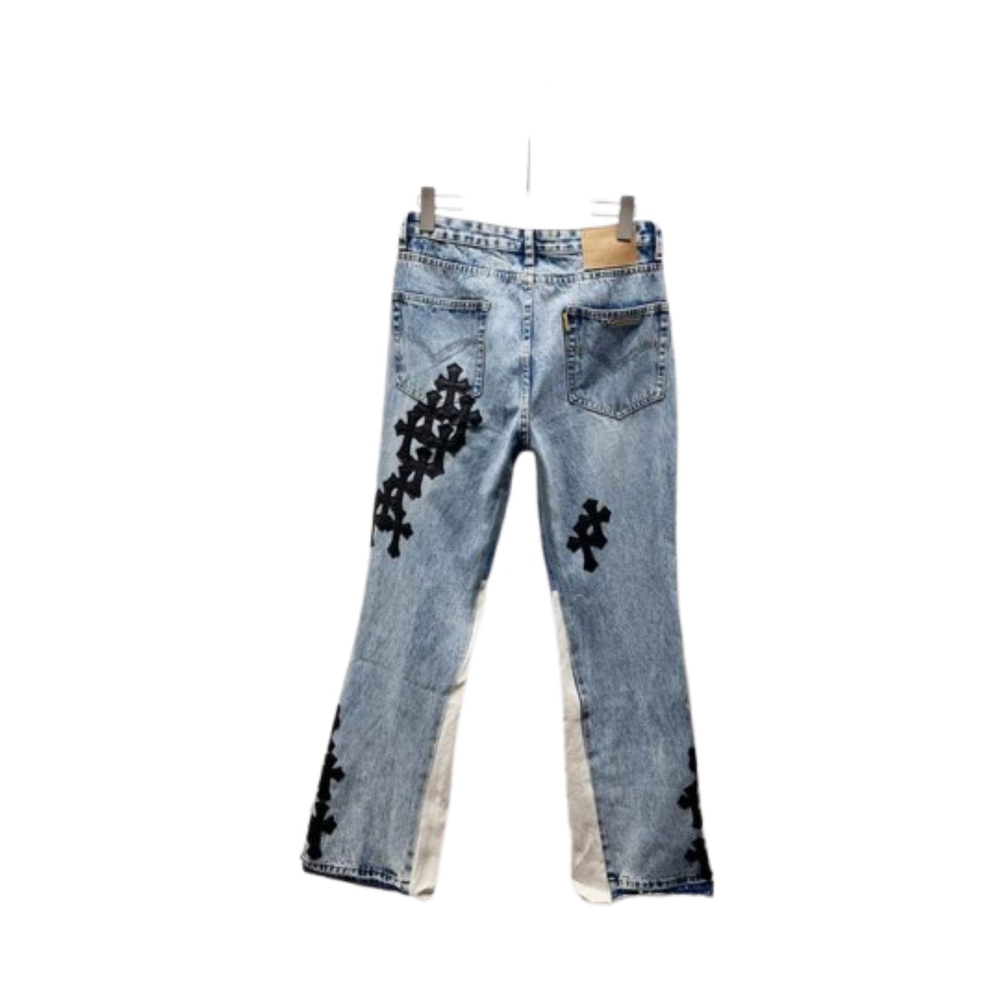 CH x GD flared jeans blue and white