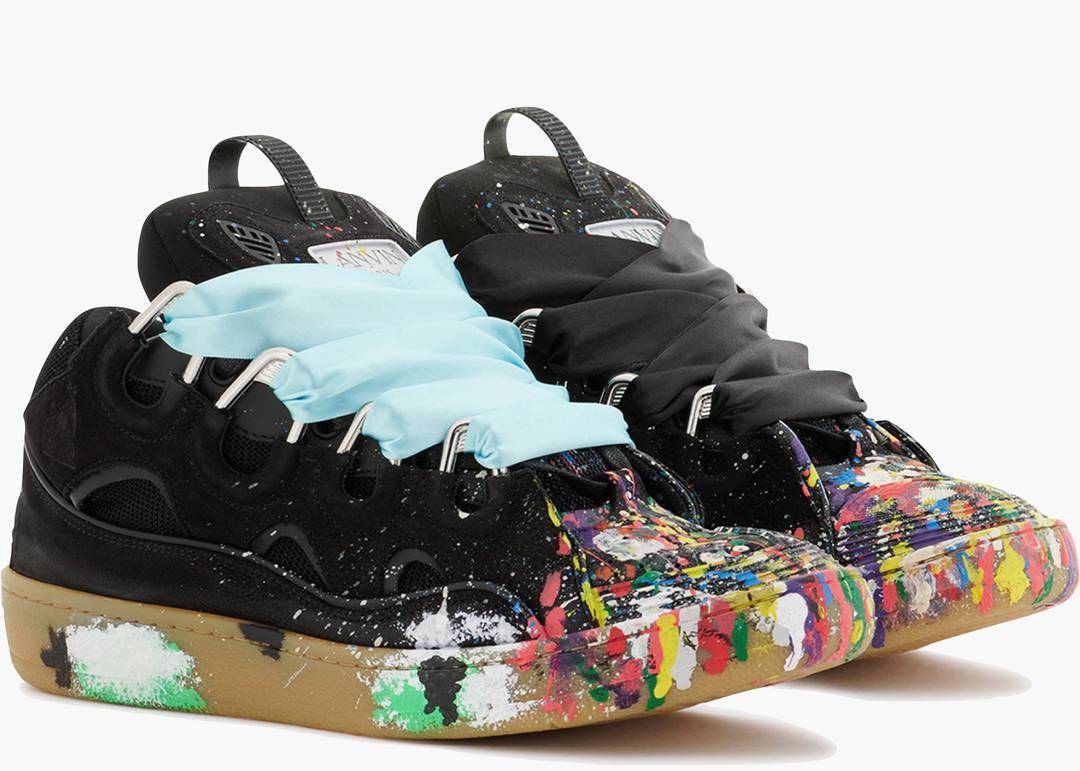 Shoes black splatter paint